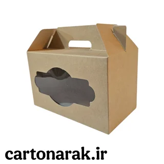 جعبه مقوایی دسته دار طلقی ۲۱، ۱۲ ، ۱۳ سانتی متری