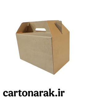 جعبه دسته دار مقوایی 21 در 12 در 13 سانت از ۵۰ عدد