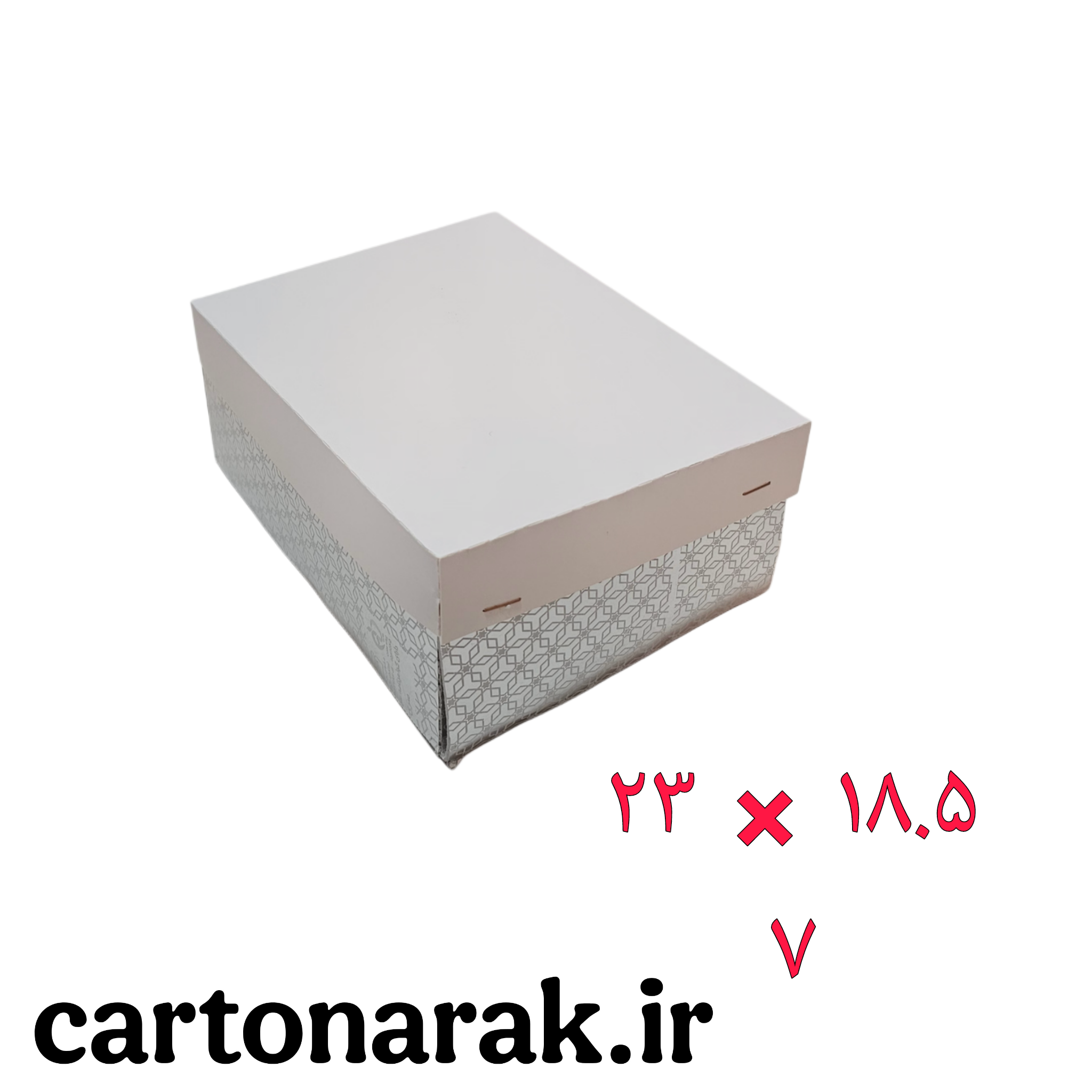 جعبه شیرینی 700 تا 750 گرمی 23 در 18.5 در 7 سانت از ۱۰ عدد