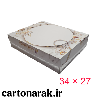 جعبه شیرینی دو کیلویی مستطیل ۳۴ در ۲۷