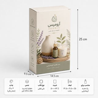 جعبه دردار تهقفلی ۱۴.۵×۹.۵×۲۵ سانت با چاپ اختصاصی