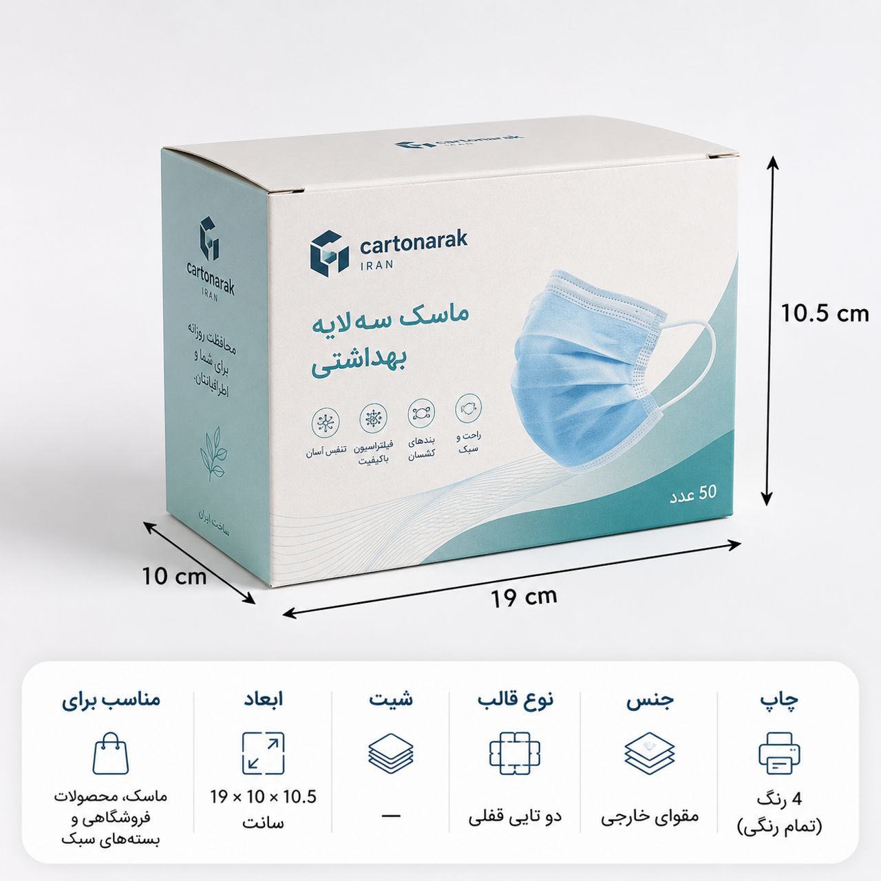 تعداد: ۱۰۰۰ عدد، جنس: مقوا ۲۳۰ گرم پشت طوسی ایرانی، چاپ: با چاپ