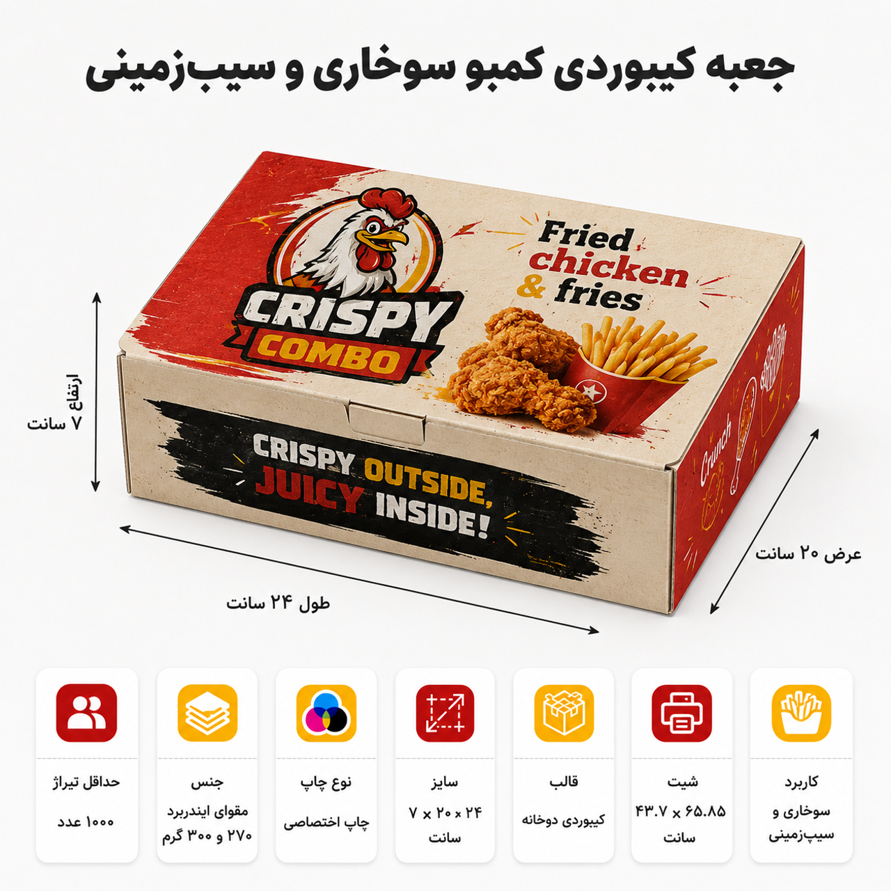 جعبه سوخاری و سیب زمینی کمبو