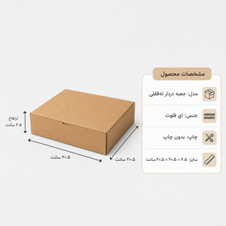 کارتن دردار قفلی - از 500 عدد - 20.5 × 20.5 × 6.5 سانت